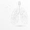 Human lungs digitally drawn in low poly triangle shape