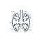 human lungs icon vector from cells organs and medical cannabis concept. Thin line illustration of human lungs editable stroke.