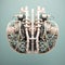 A human lungs made of electronic machinery on a clean background. illustration. Generative AI