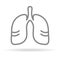 Human Lungs, Pulmonology Icon In Trendy Thin Line Style Isolated On White Background. Medical Symbol For Your Design