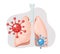 Human lungs. Sars disease, coronaviruses in the lung. Coronavirus