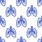 Human lungs - sketchy image. Medical seamless vector pattern.
