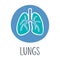 Human lungs symbol or icon with handwritten title