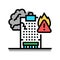 human made disasters crisis color icon vector illustration