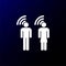 Human Man Woman Icon with Wifi Signal Technology Logo Design Vector