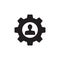 Human manager with gear black icon design.SEO sign.
