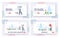 Human Metabolism Landing Page Template Set. Tiny Characters at Huge Body with Digestive Tract Biochemistry Process