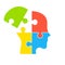 Human mind with a missing jigsaw puzzle piece. Alzheimer`s disease and dementia concept.