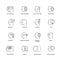 Human mind process, brain features line vector icons set