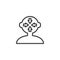 Human mind think outline icon