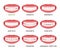 Human mouth jaws medical bad bite and healthy scheme with names set vector flat