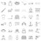 Human nature icons set, outline style