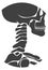 Human neck bone structure. Anatomy black icon