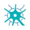 Human neuron flat hand drawn icon. Nervous system symbol