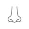 Human nose line icon. Organ of smell, olfactory system symbol