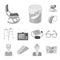 Human old age monochrome icons in set collection for design. Pensioner, period of life vector symbol stock web