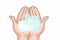 Human open hands  and soap illustration isolated