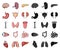 Human organs cartoon,black icons in set collection for design. Anatomy and internal organs vector symbol stock web