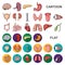 Human organs cartoon icons in set collection for design. Anatomy and internal organs vector symbol stock web