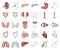 Human organs cartoon,outline icons in set collection for design. Anatomy and internal organs vector symbol stock web