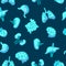 Human organs seamless blue pattern. Turquoise lungs with heart muscle digestive system.