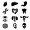 Human organs vector black icons set