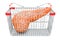 Human pancreas in shopping basket, 3D rendering