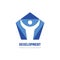 Human positive business logo design. People vector icon. Development symbol.