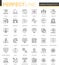 Human productivity thin line web icons set. Task concentration outline stroke icons design.
