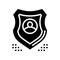 human protection shield glyph icon vector illustration