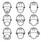 Human protective work wear icon set