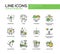 Human psychological problems- line design icons set