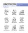 Human psychological problems line design style icons set