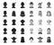The human race black.mono icons in set collection for design. People and nationality vector symbol stock web