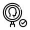 Human research approved mark icon vector outline illustration