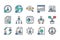 Human Resource related color line icon set.