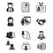 Human resource & staff management icons set illustration