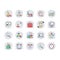 Human Resources Colored Line Icons Set 2