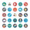 Human Resources Flat Circular Icons Set 1