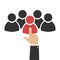 Human resources. Group of people. Job interview. Choice of person. Person suitable for the work. Vector illustration