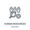 human resources icon vector from recruitment collection. Thin line human resources outline icon vector illustration