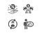 Human resources, Sharing economy and Loan percent icons. Like sign. Update profile, Share, Discount hand. Vector