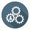 Human Resourse Managment Icon. Gears Showing Teamwork, Cooperation, Managment. Flat Style. Vector illustration for Your Design.