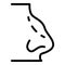 Human rhinoplasty icon outline vector. Open face