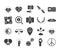 Human rights day, line icons set design, included heart peace law scale world