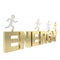 Human running symbolic figures over the word Energy