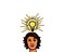 Human`s head creative mind brain thinking lightbulb