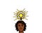 Human`s head creative mind brain thinking lightbulb