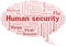 Human security word cloud on white background