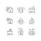 Human shelters linear icons set